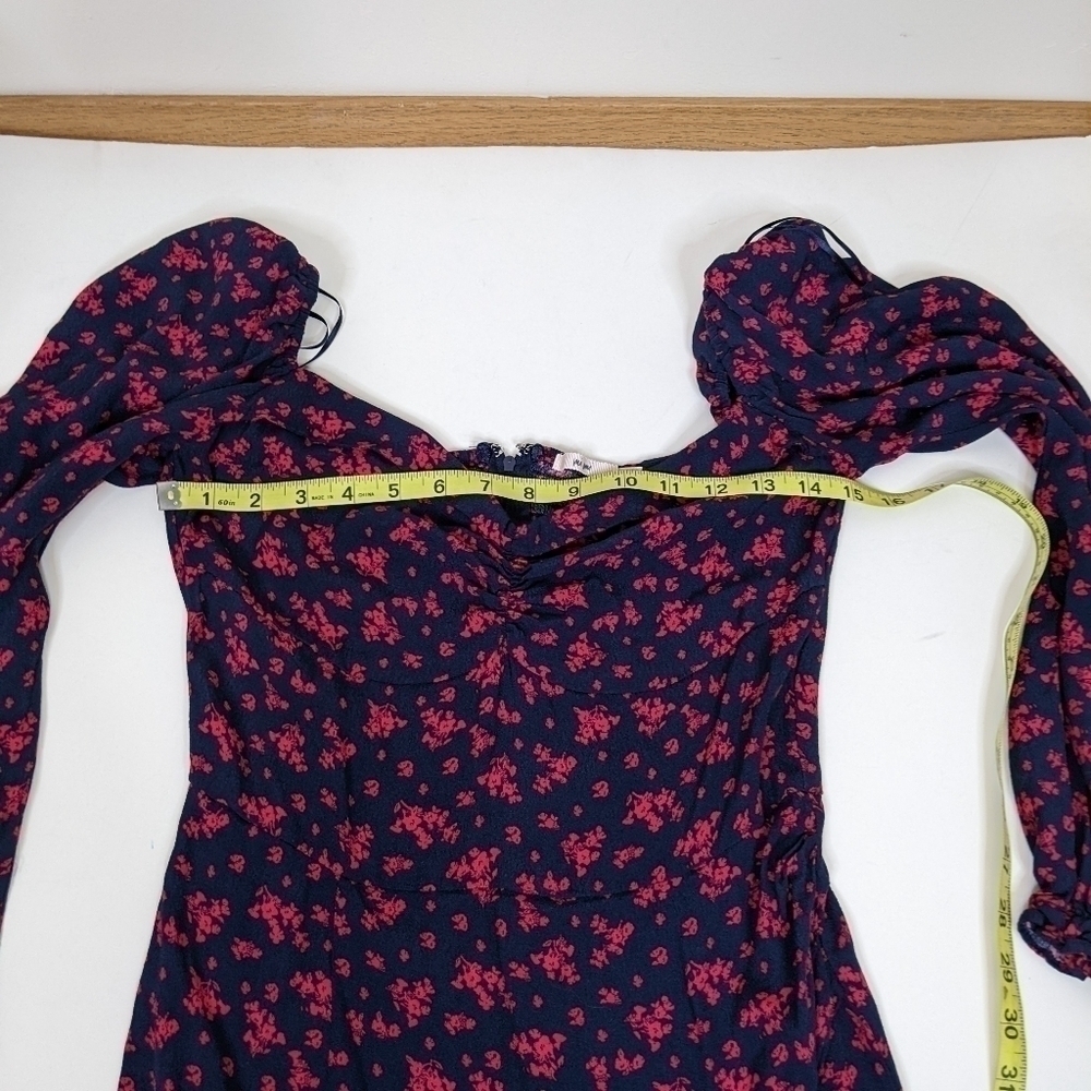 Francesca's Miami Sweetheart Neck Long Sleeve Floral Mini Dress - Size Small - Picture 8 of 9
